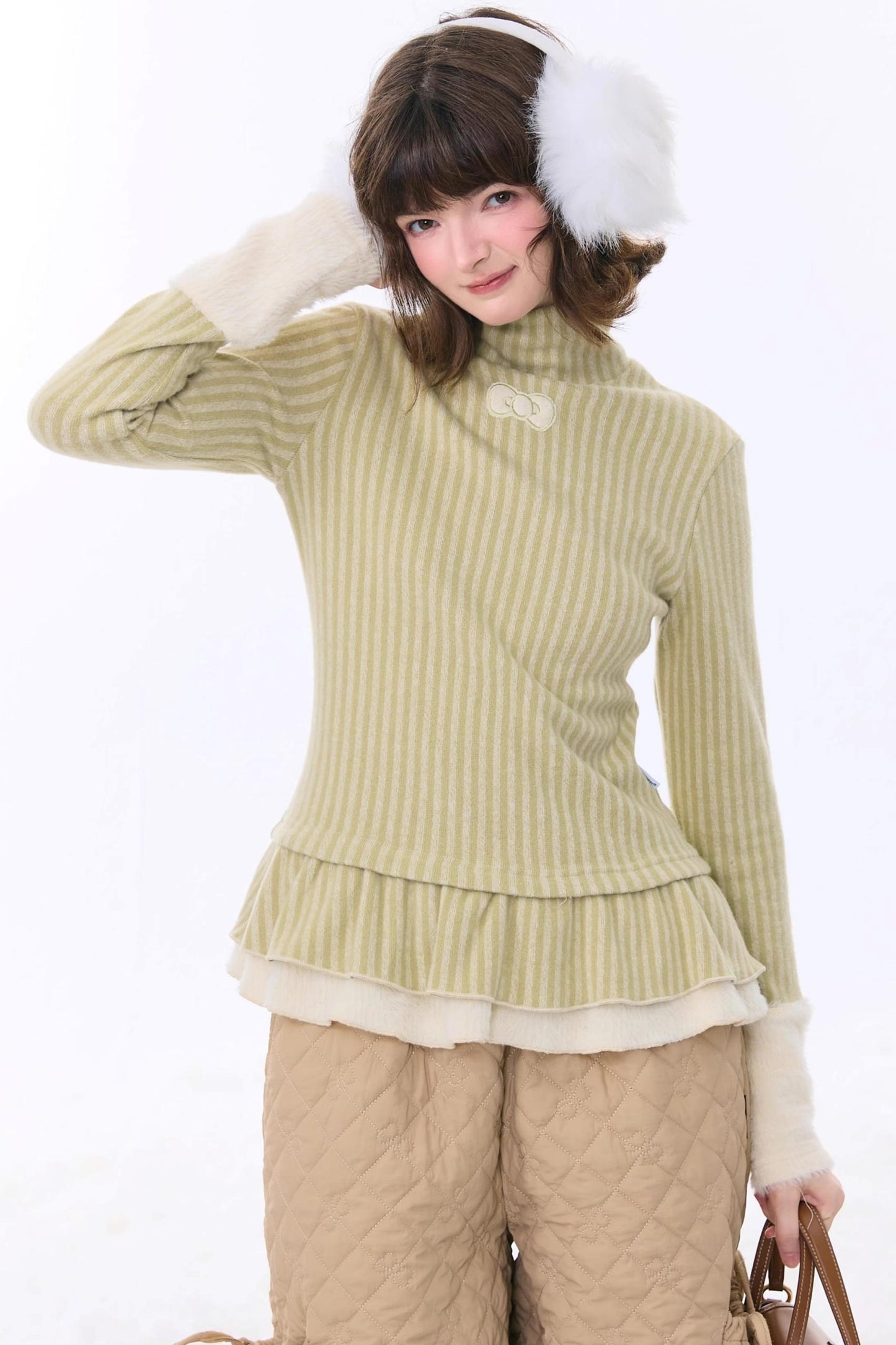 American Retro Striped Knit Top