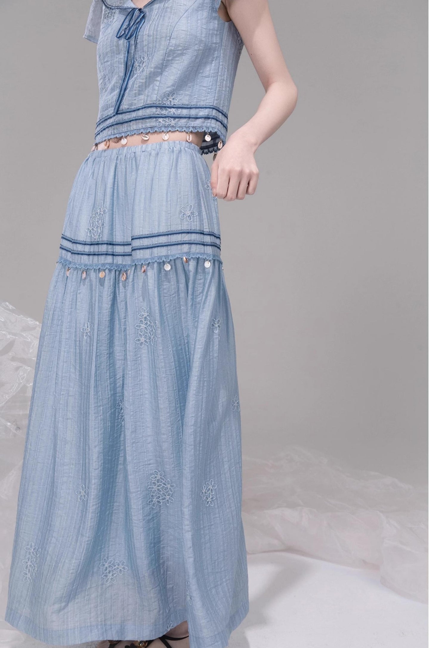 Misty Blue Halter Set