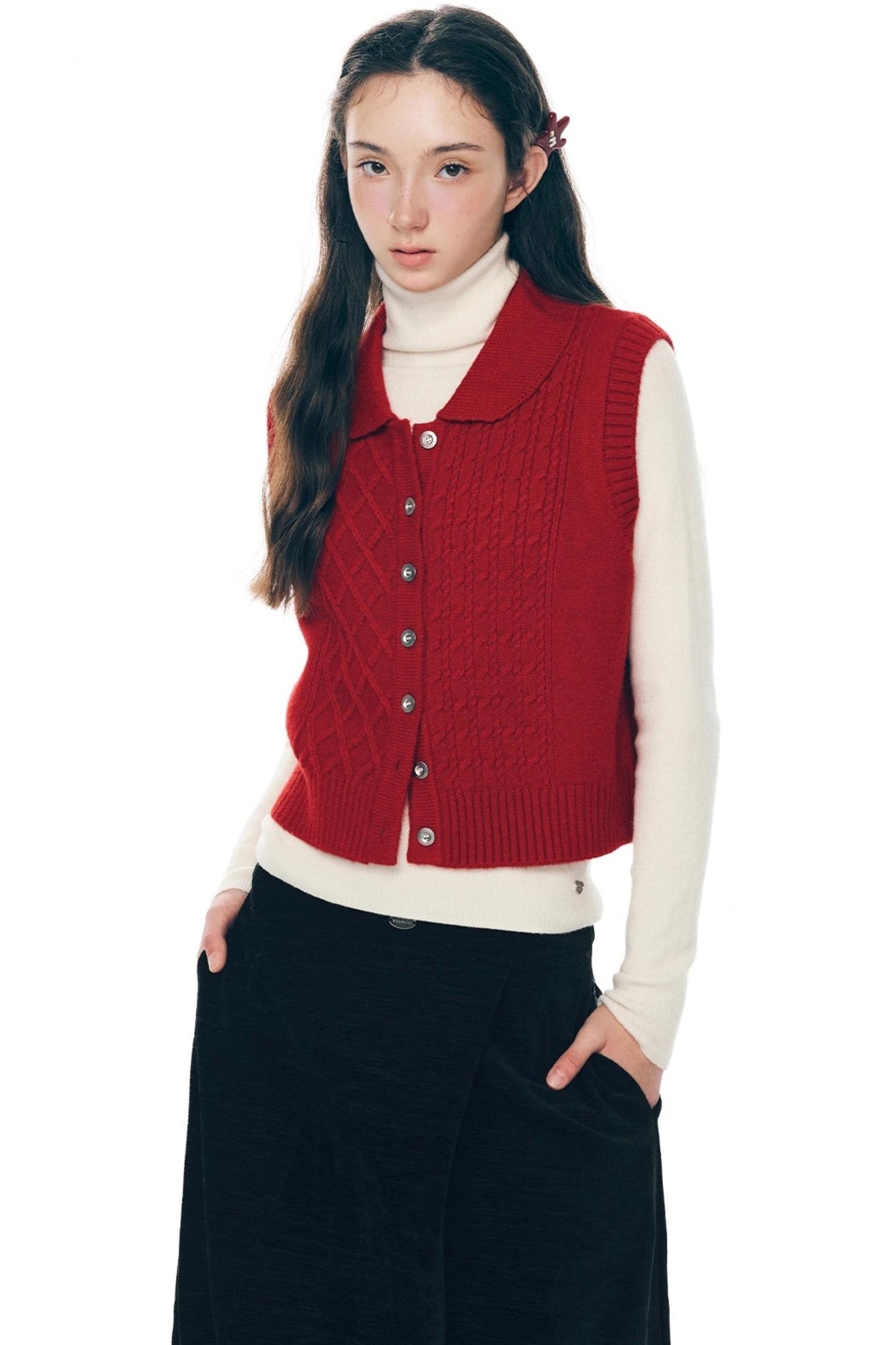 Love Color Notes Knitted Vest Jacket