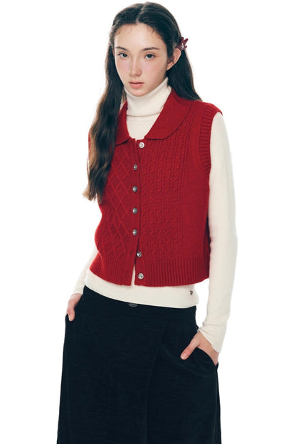 Love Color Notes Knitted Vest Jacket