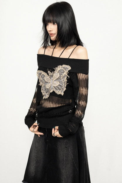 One-Shoulder Embroidered Blouse