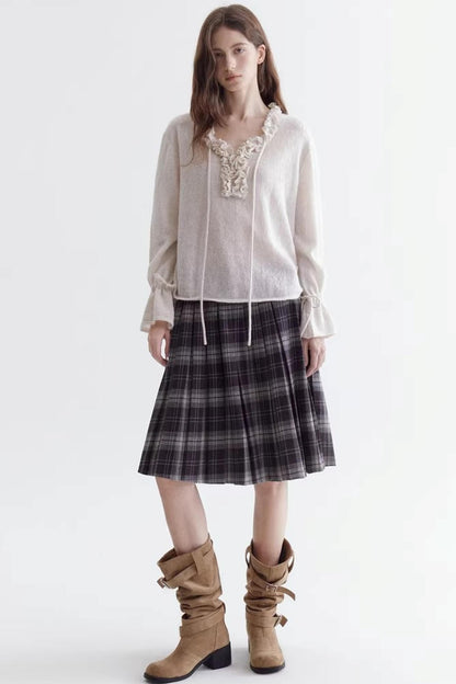 Ruffled Merino Wool Sweater