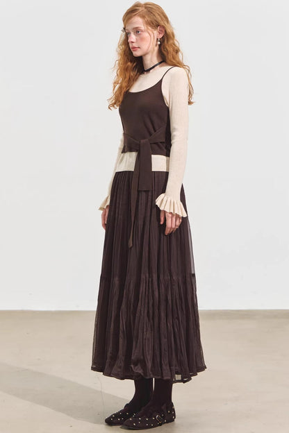 Plaid Collar Sweater Set-Up