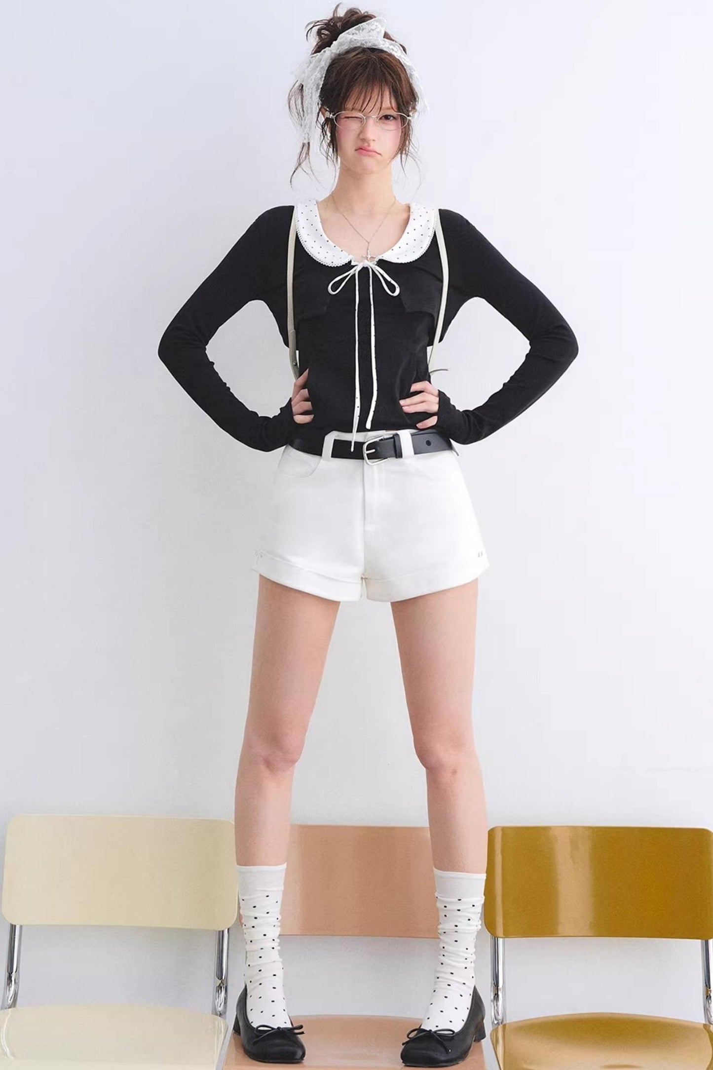 Polka Dot Lace Cardigan Set