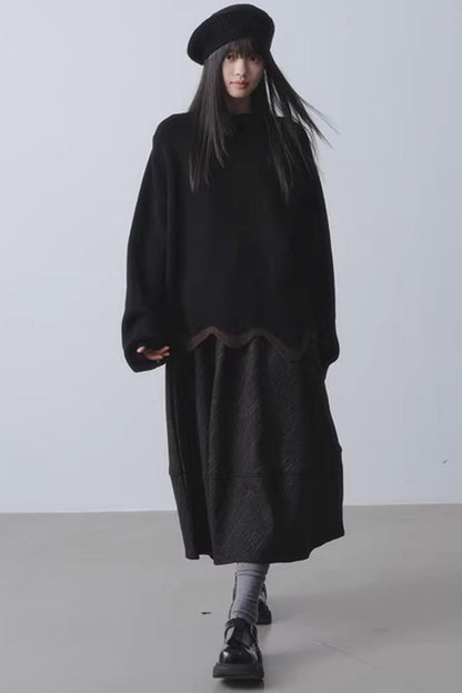 Orange Dusk Fleece-Lined Skirt