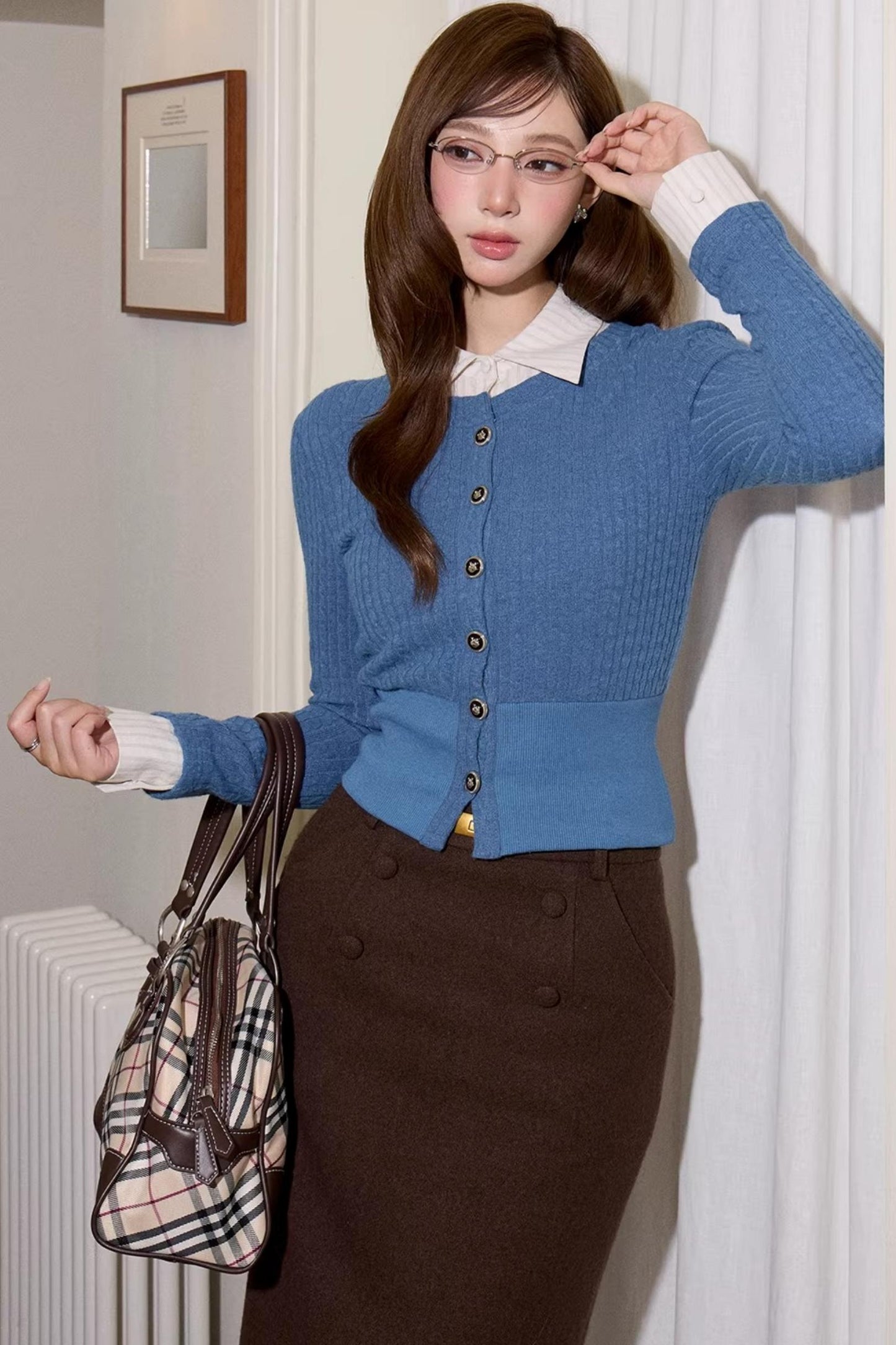 Wool Blend Cigarette Skirt