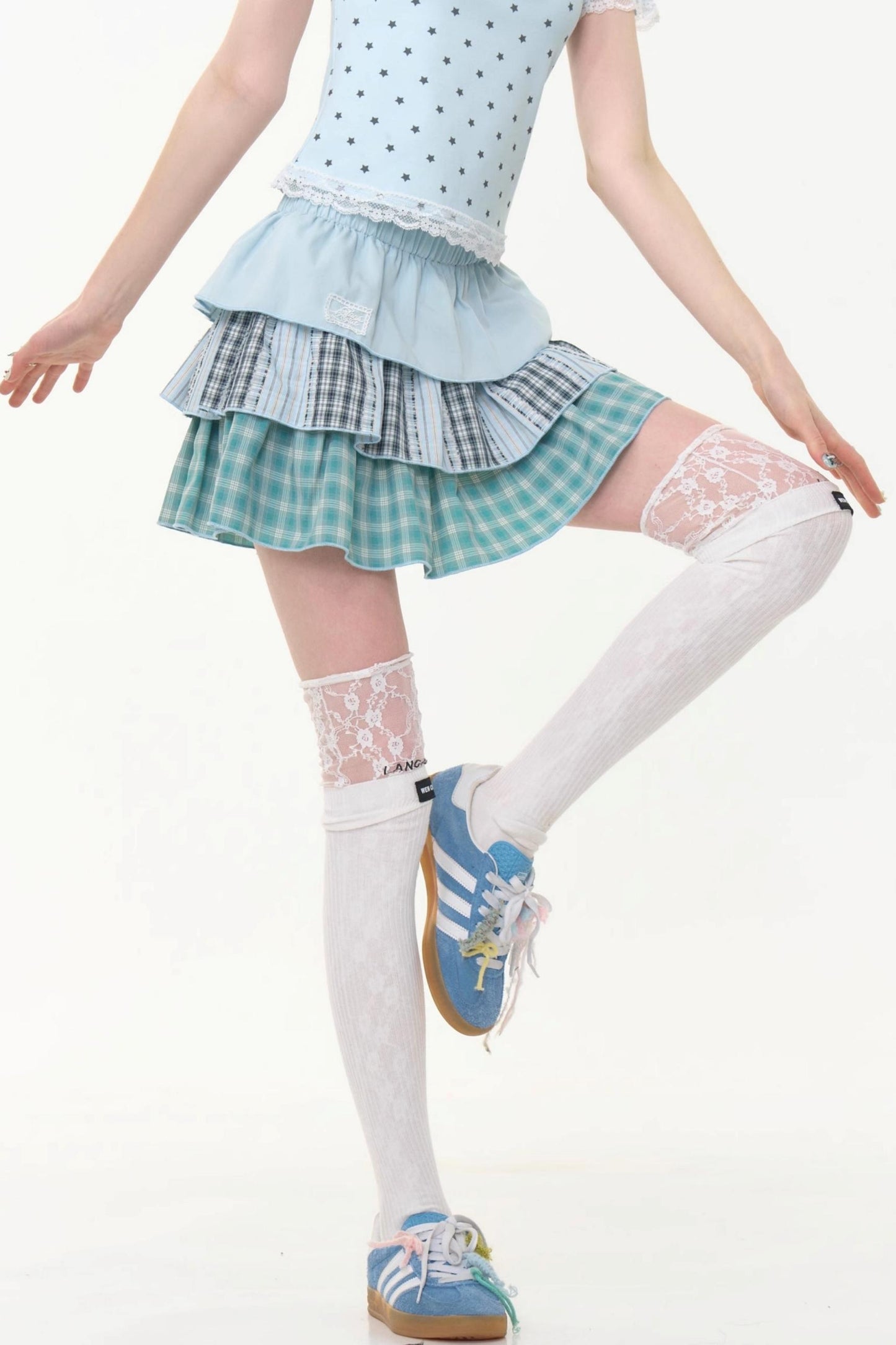 Retro Plaid High-Waisted Skirt