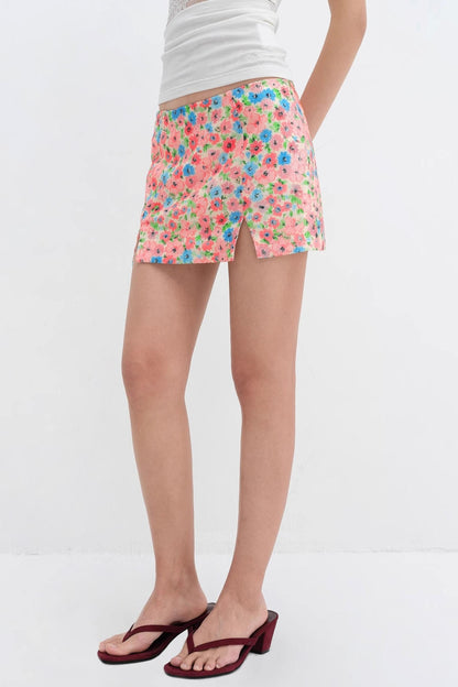 Colorful Floral Sequin Skirt