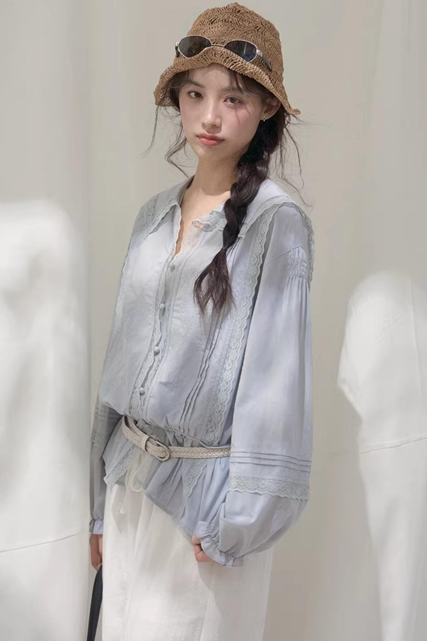 Navy Collar Breeze Shirt