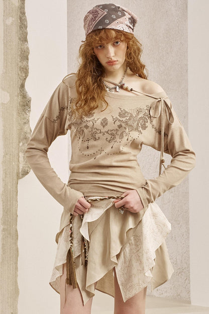 Vintage Totem Slanted Shoulder Pullover