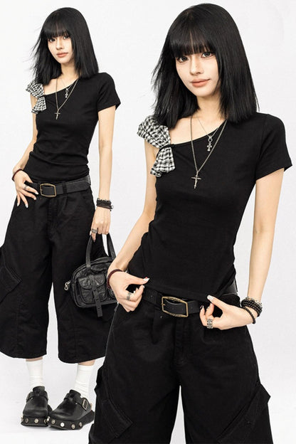 American Summer Black Check T-Shirt