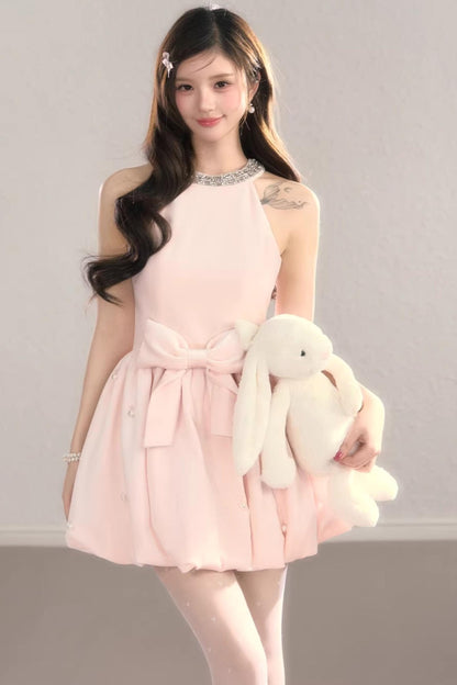 Highlight Halter Neck Puff Dress