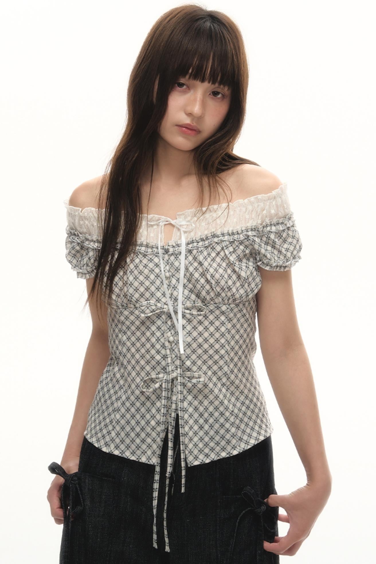 Summer Blue Plaid Top