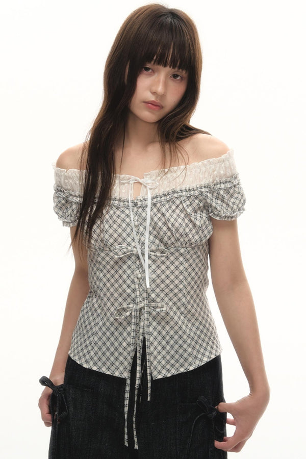 Summer Blue Plaid Top