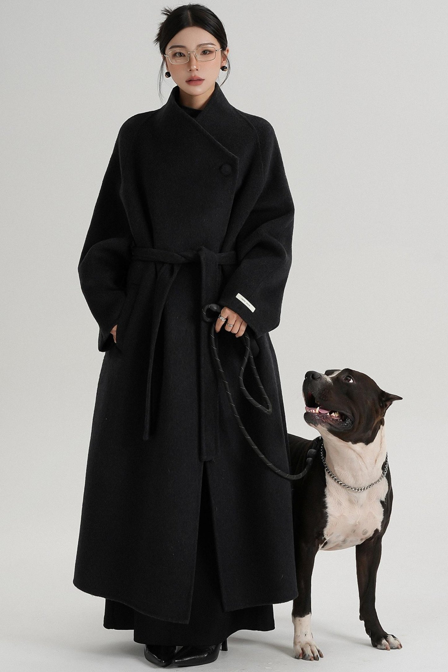 Cross-Body Wool Coat