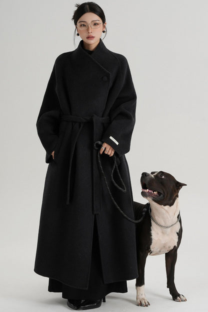Cross-Body Wool Coat