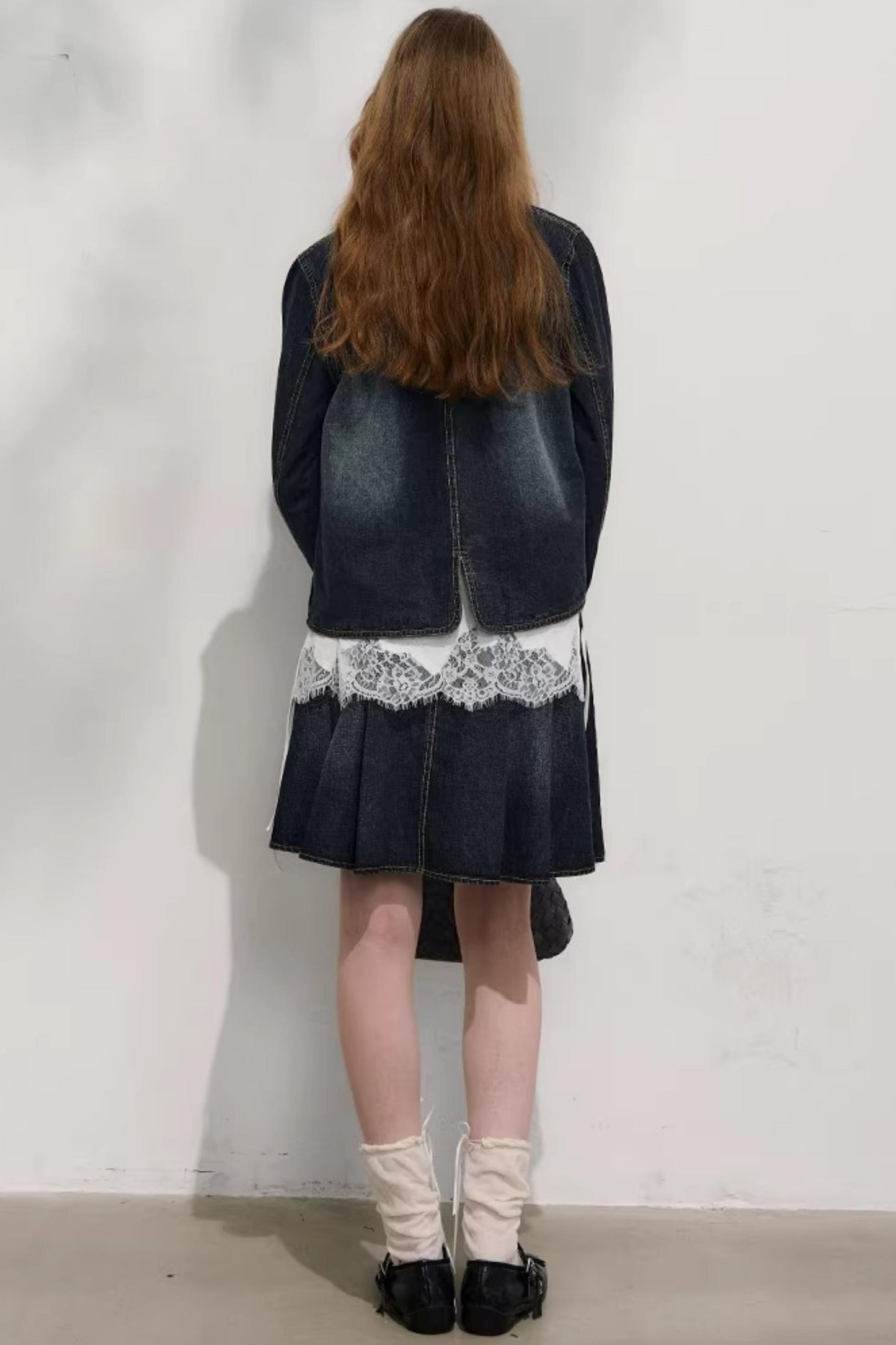 College-Style Denim Jacket Set