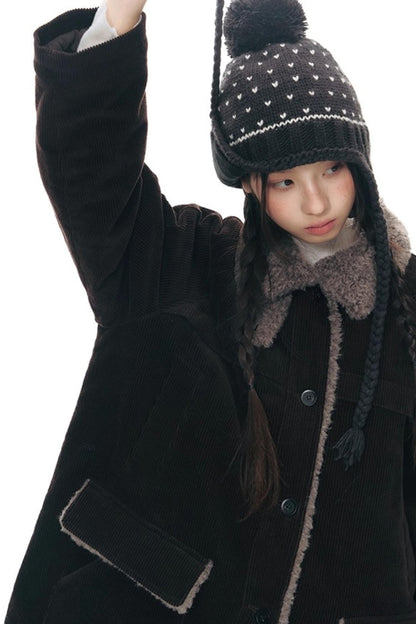 Corduroy Plush Patchwork Jacket