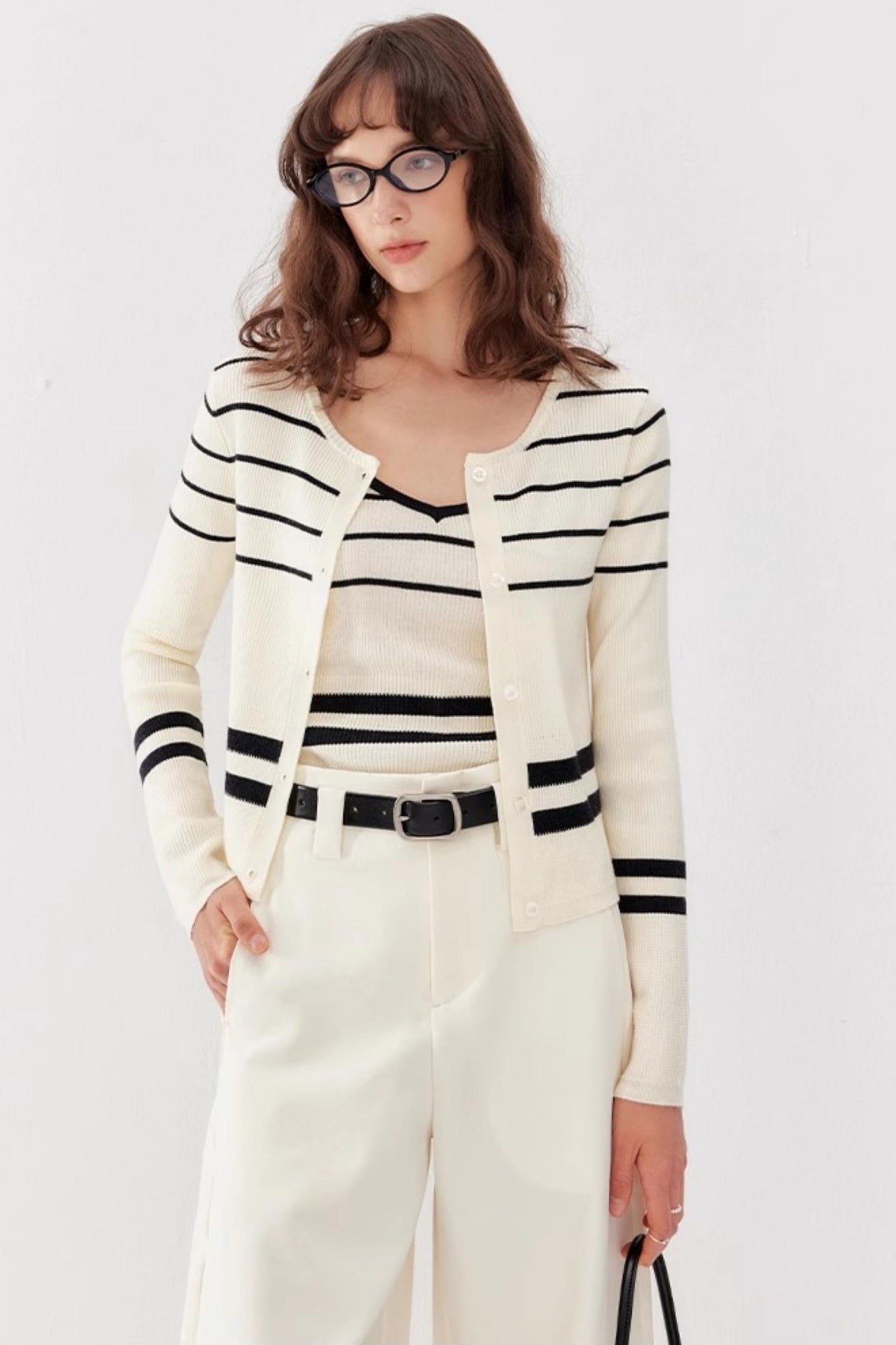 Striped Knit Jacket Set-Up
