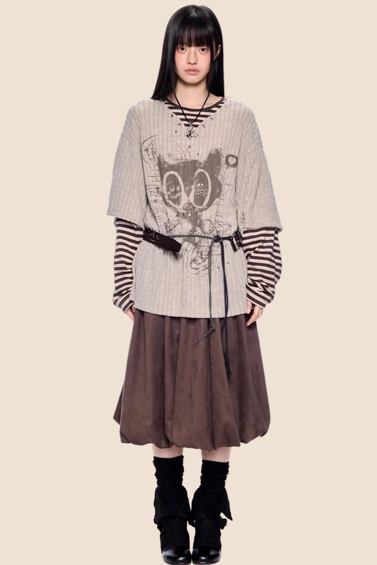 Retro Striped Patchwork Top