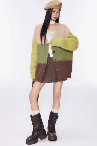 Vintage Lazy V-Neck Cardigan