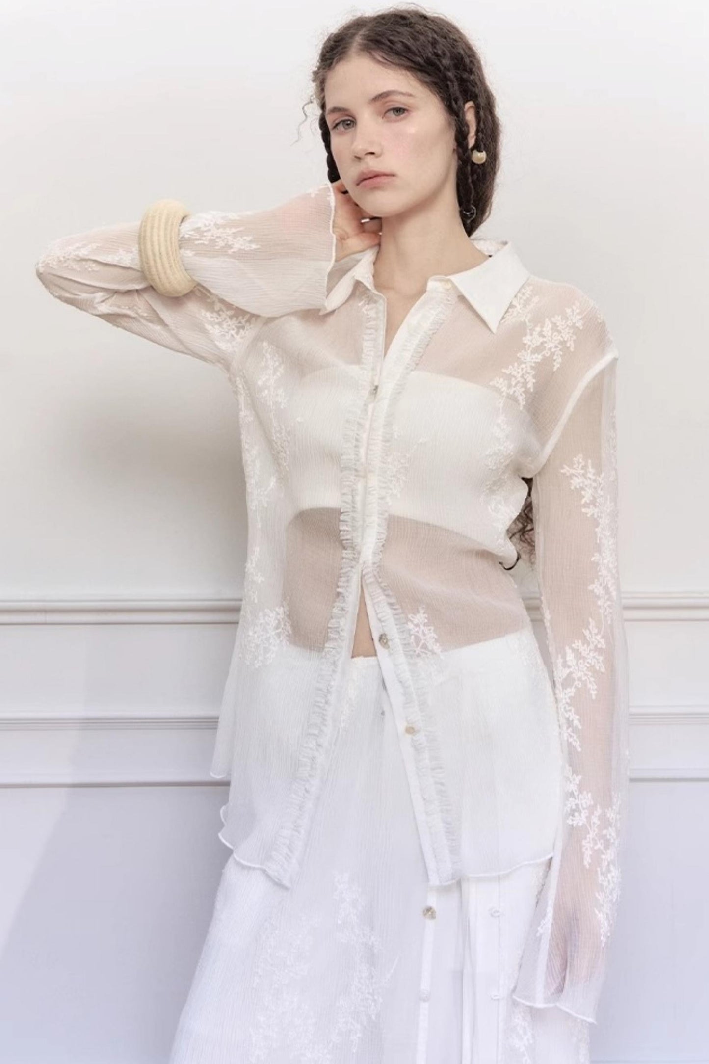 French Lace Long Sleeve Shirt