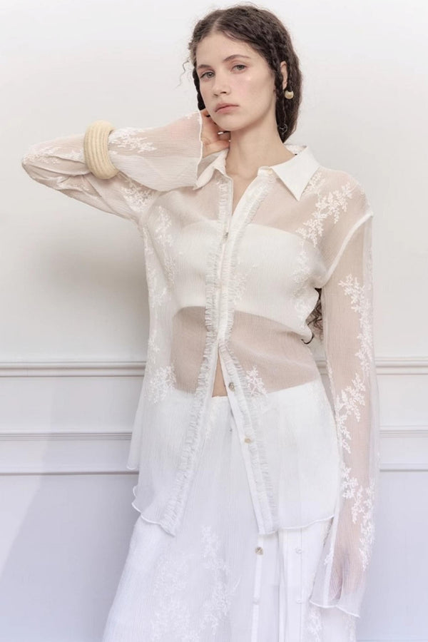 French Lace Long Sleeve Shirt