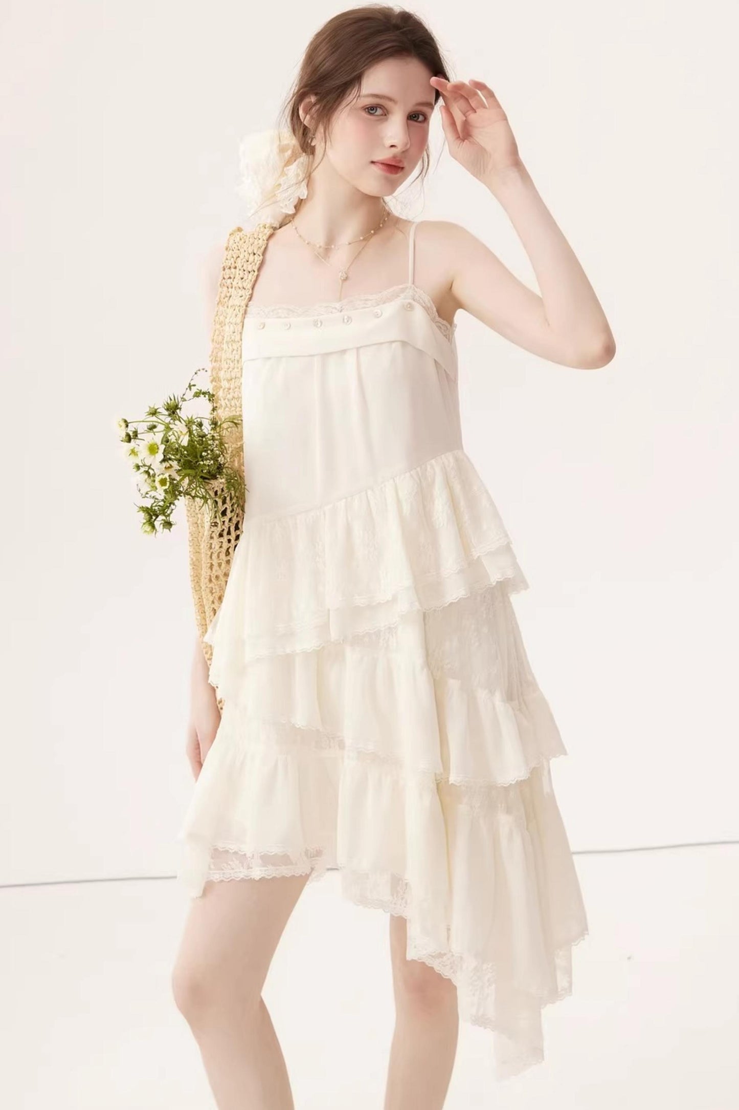 Sheer Irregular A-Line Dress