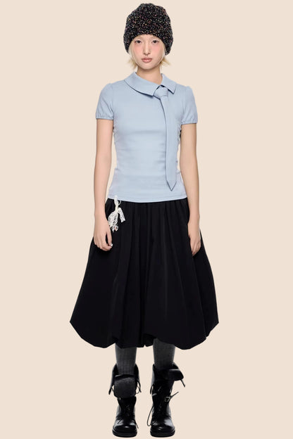 Diagonal Tie Knitted Top