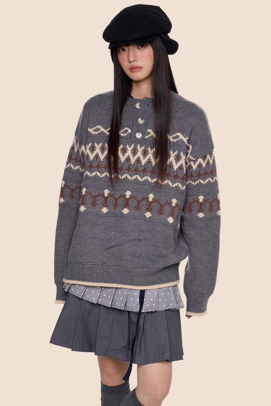 Autumn Vintage Knit Sweater Jacket