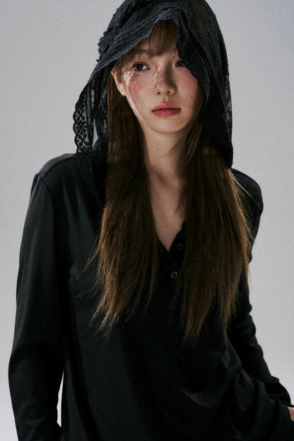 Lace Bow Loose Lyocell Top