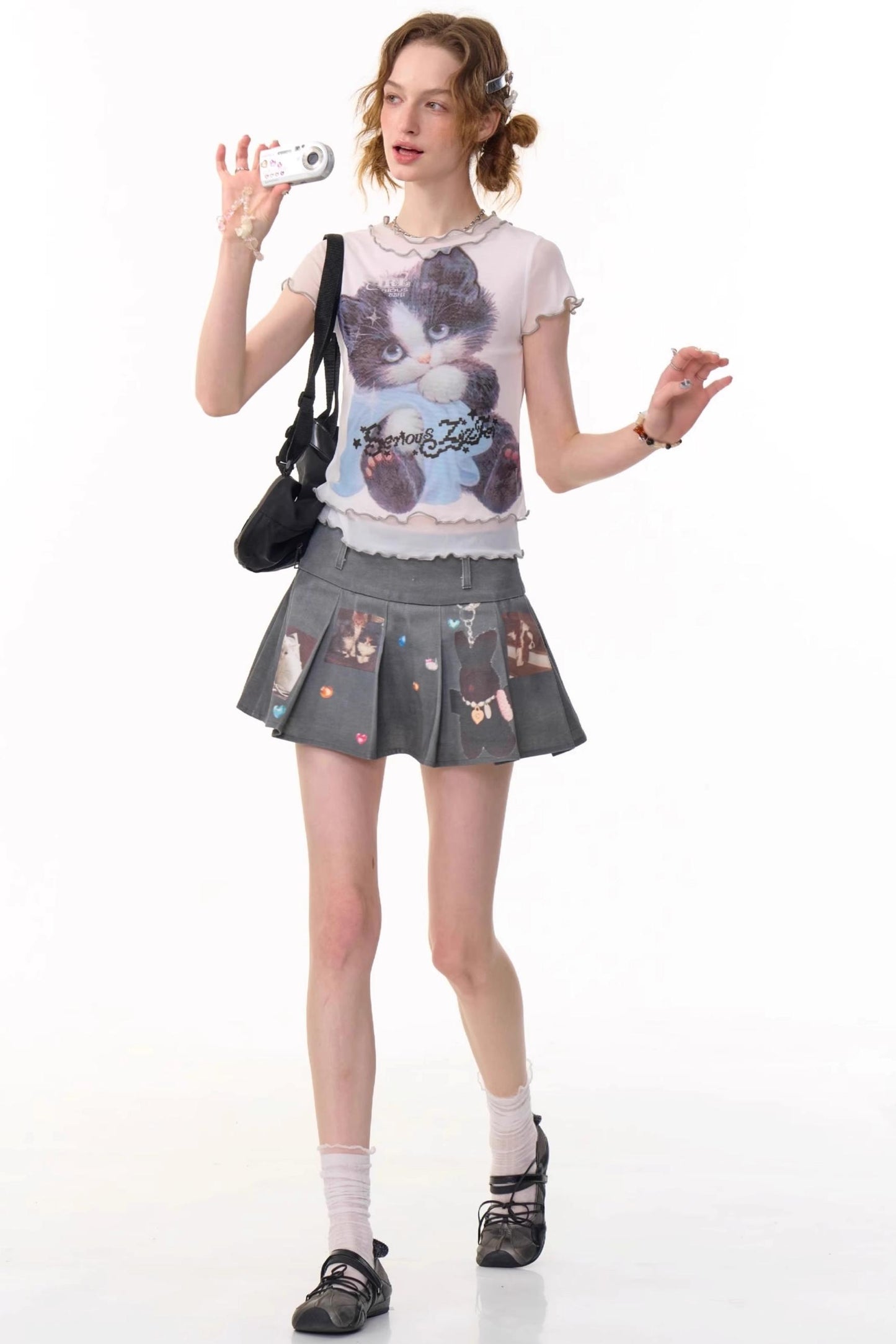 Animal Pleated Skirt