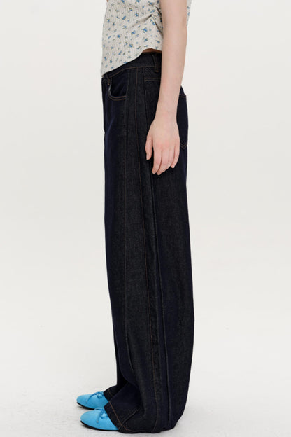 Retro Wide-Leg Slit Jeans