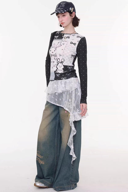 Star Lace Layered Skirt