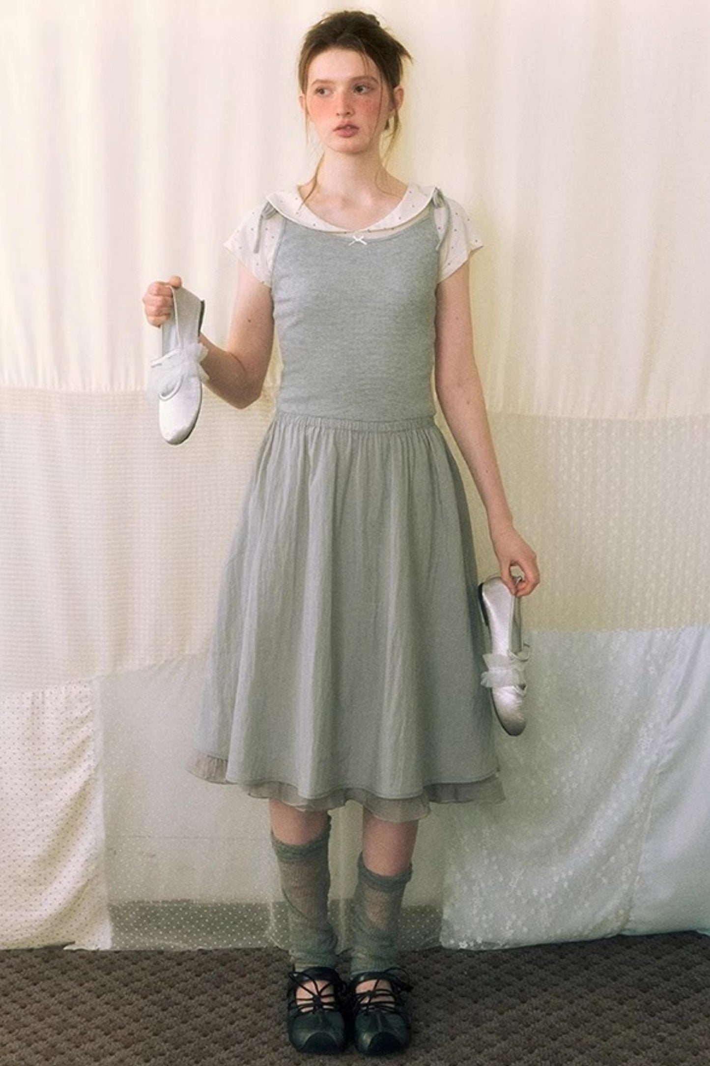 Nap Lace Panel Slip Dress