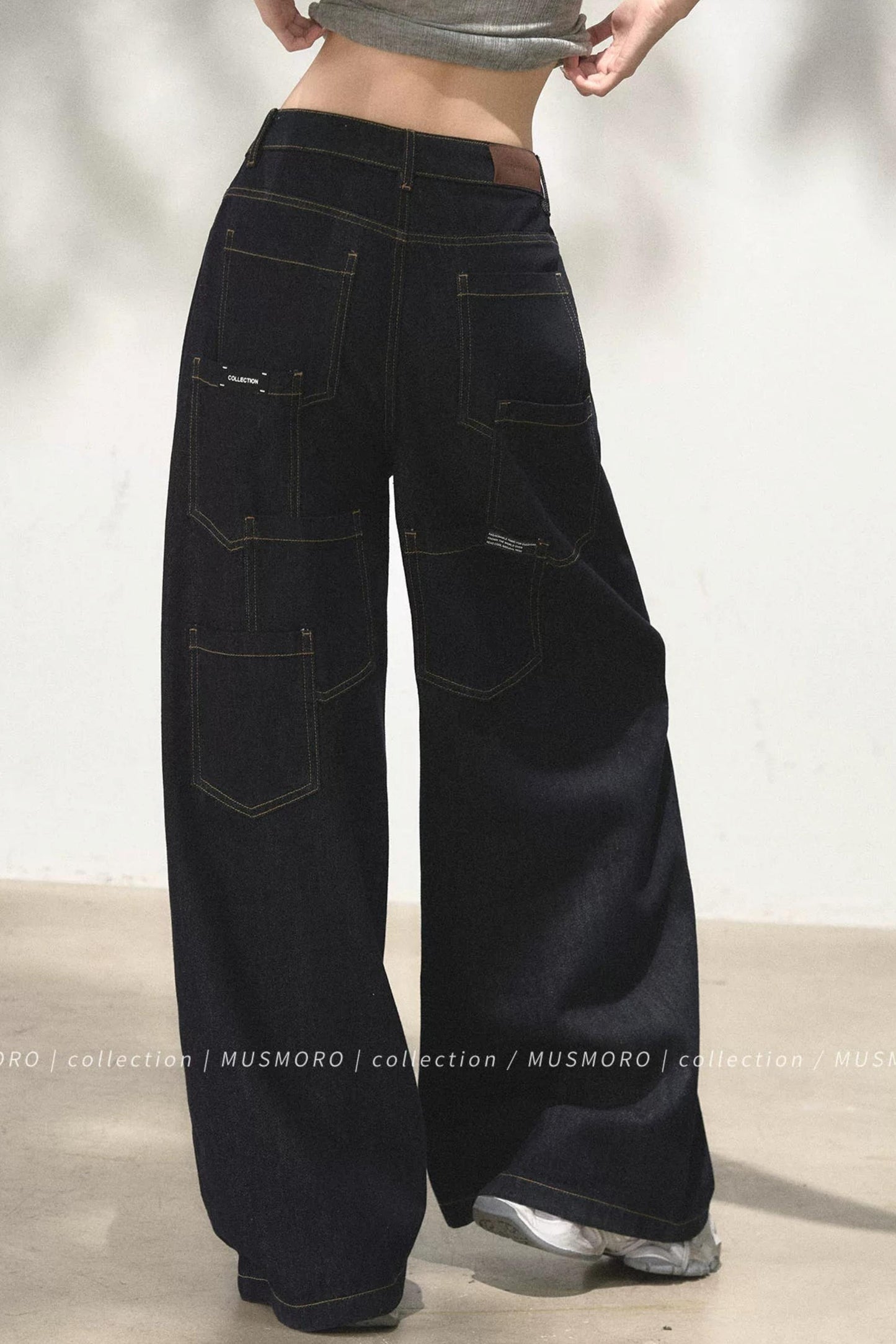 Vintage Asymmetric Denim Pants