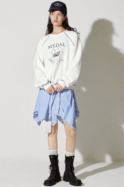 Playful Puppy Print Sweatshirt