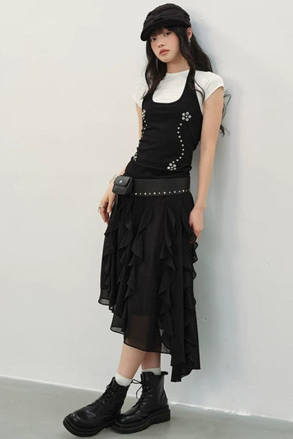 Black Swan Halter Top Set