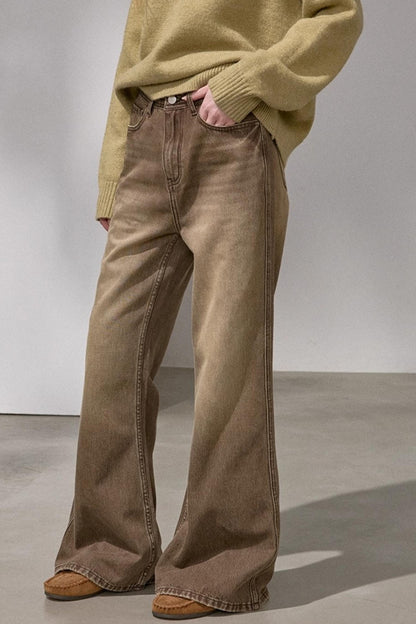 Embroidered Flared Denim Pants