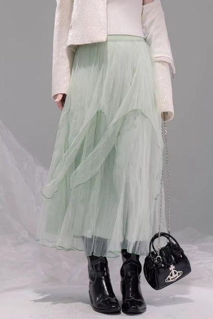 Green Wave Cloud Skirt