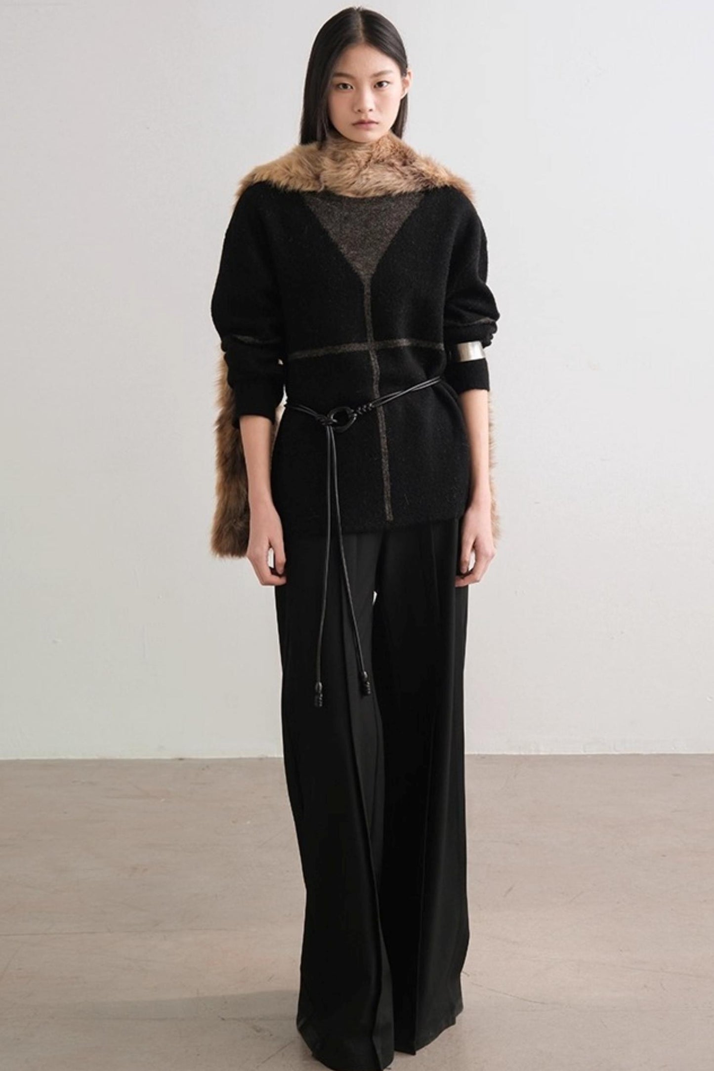 Translucent Weaving Knit Top