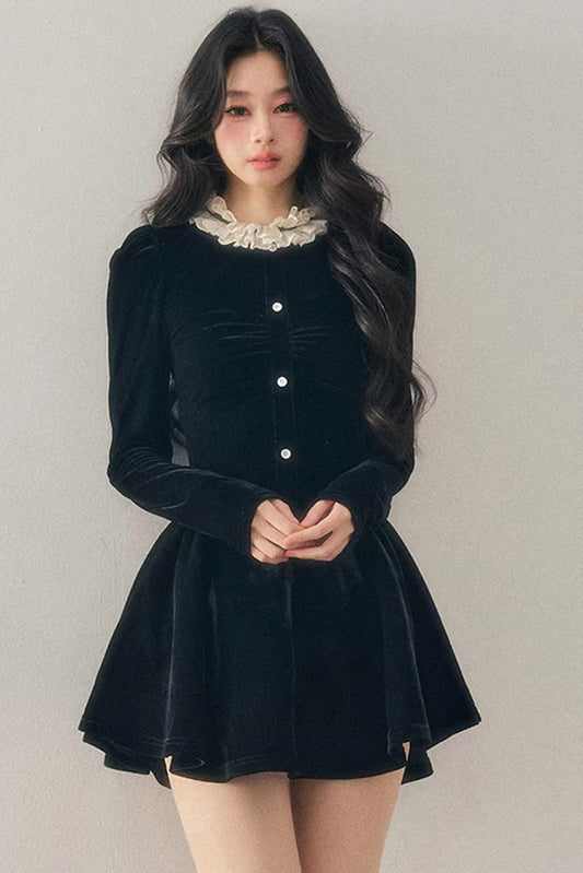 Ruffled Lace Winter Dress