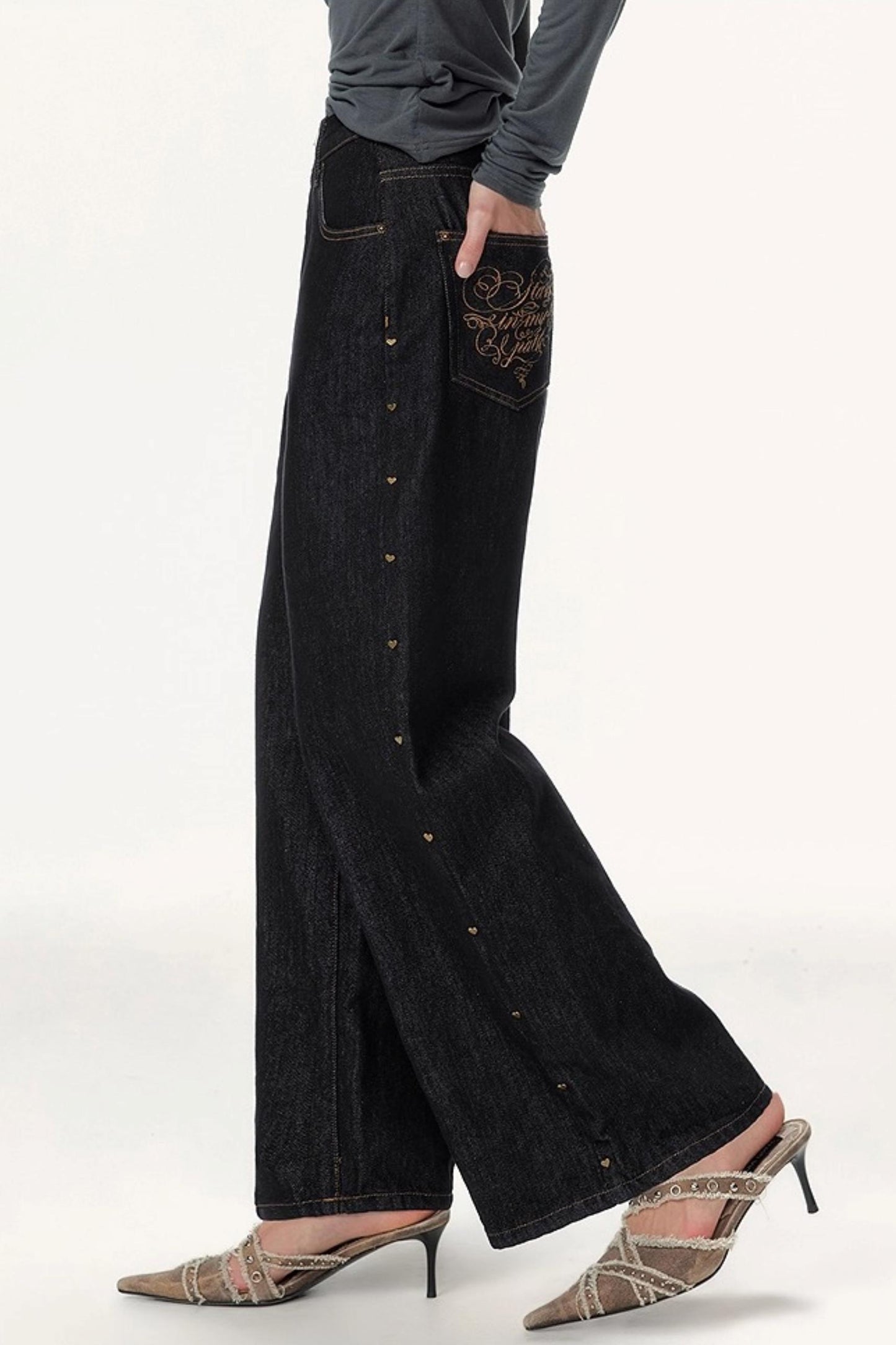 Solid Winter Wide-leg Pants