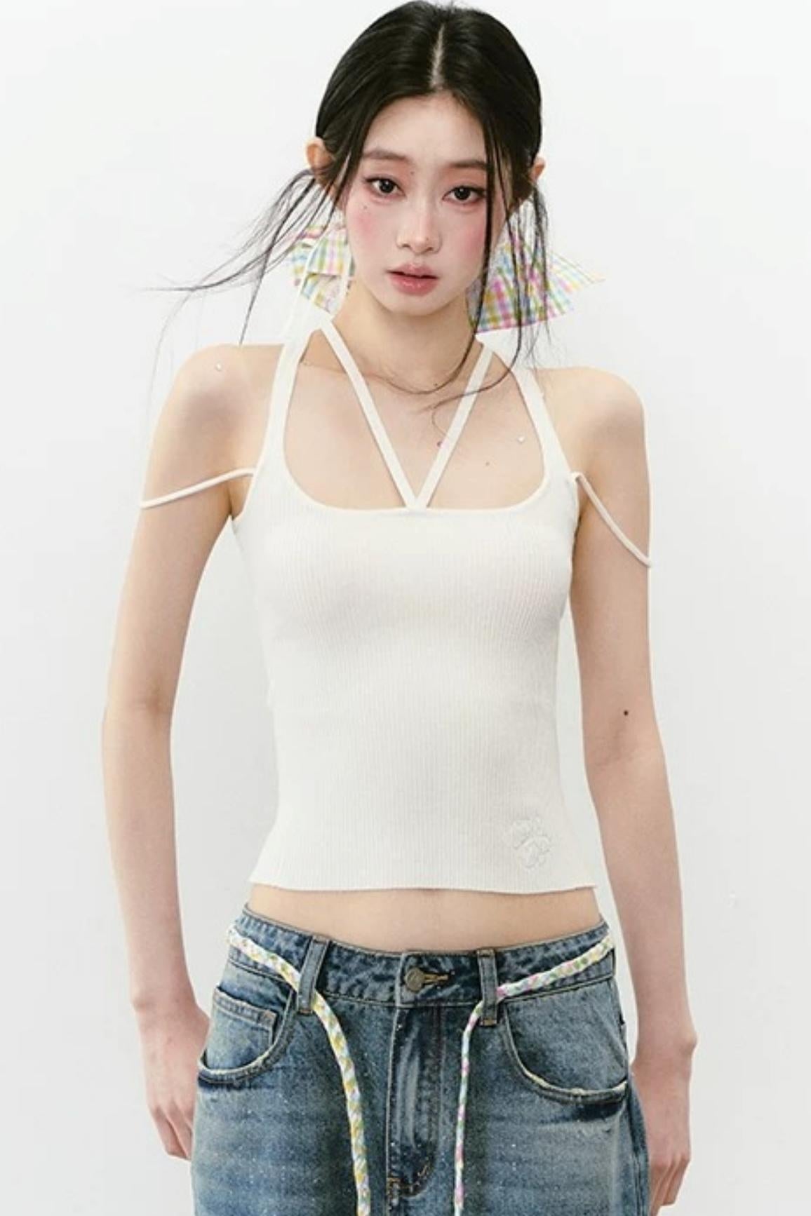 Camisola de punto con múltiples tirantes