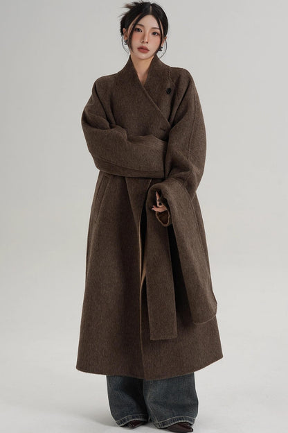 Reversible Long Wool Coat