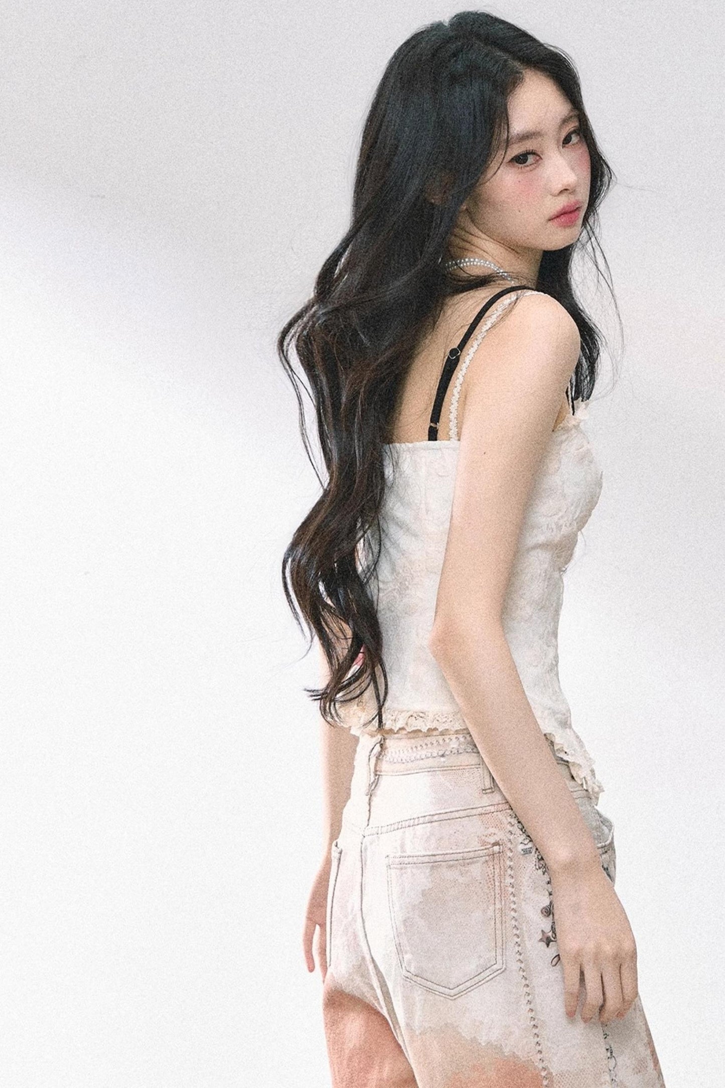 Lace Trim Slim Fit Crop T-Shirt