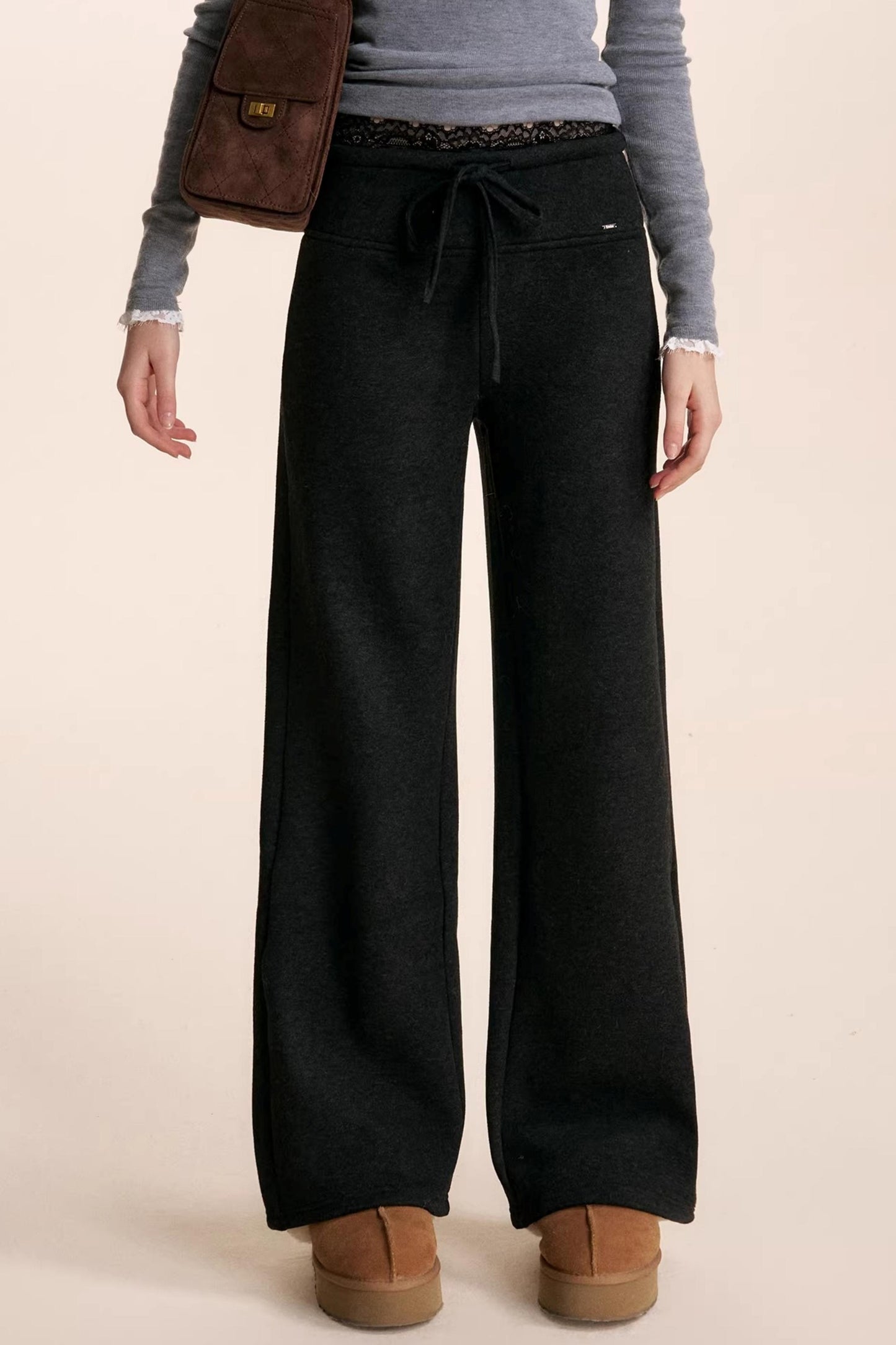 Romantic Lace Wool Pants