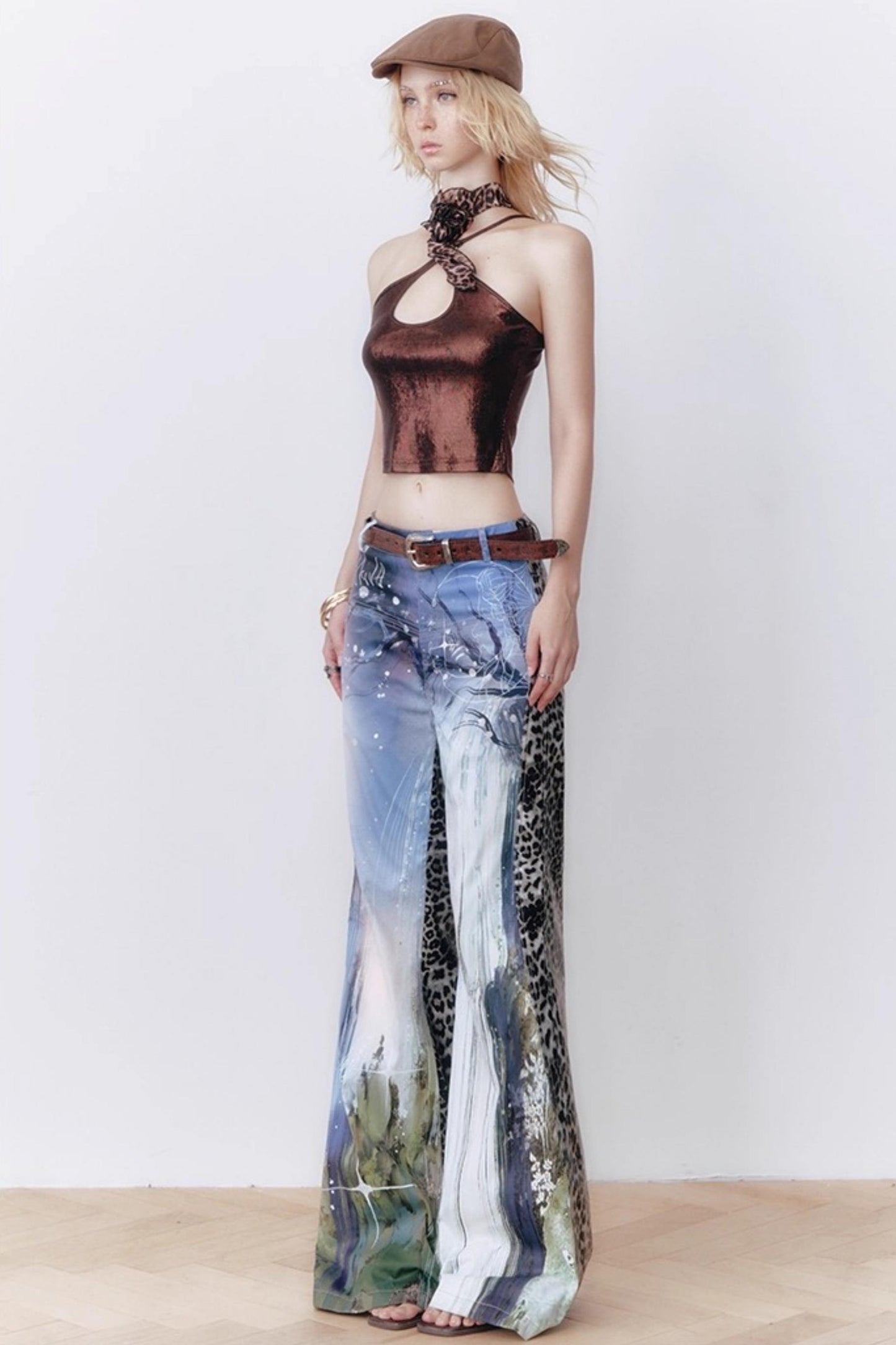Leopard Waterfall Pants