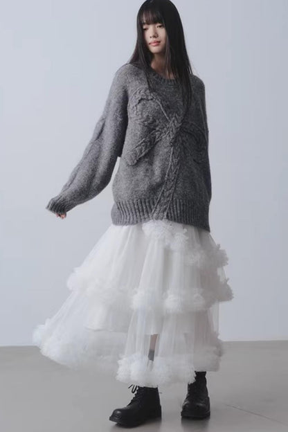 Confession Poem Mesh Skirt