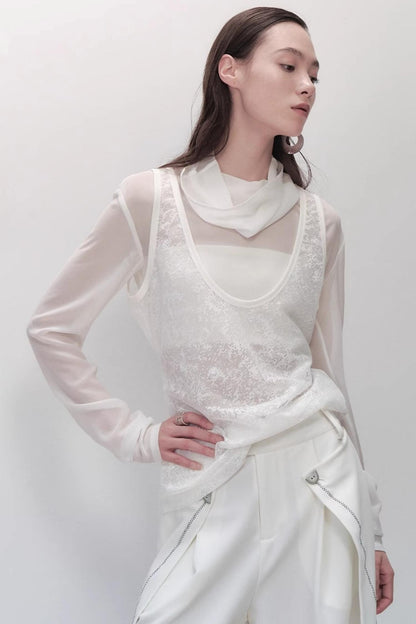 Sparse Shadow Lace Top